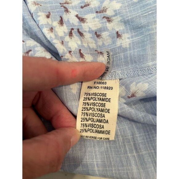 FRNCH Paris Women’s Size Large Lightweight V-Neck Tie Waist Top Blouse - Picture 4 of 6